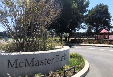 Concrete McMaster Park Sign