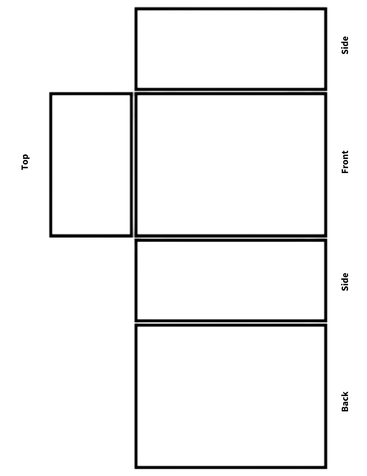 Black diagram of the sides of a utility box