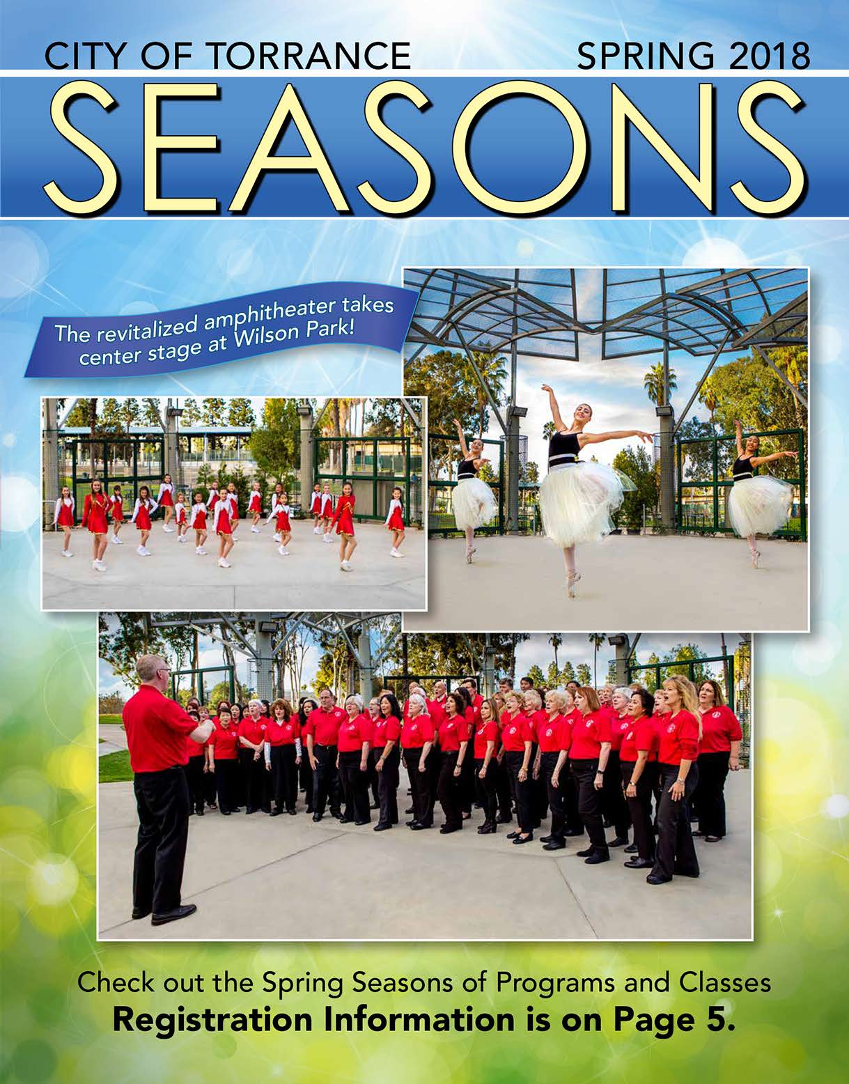 Spring 2018 Cover. performers performing at Wilson Park